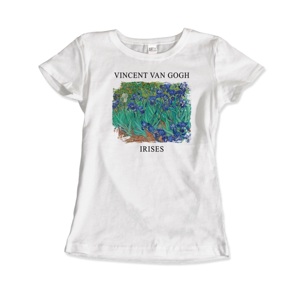 Vincent Van Gogh - Irises 1889 Artwork T-Shirt - Women (Fitted) / White / S - T-Shirt