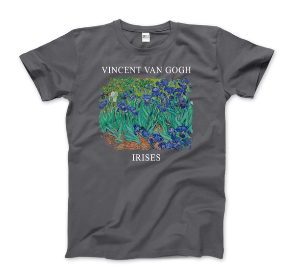 Vincent Van Gogh - Irises 1889 Artwork T-Shirt - Men (Unisex) / Charcoal / S - T-Shirt