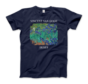 Vincent Van Gogh - Irises 1889 Artwork T-Shirt - Men (Unisex) / Navy / S - T-Shirt