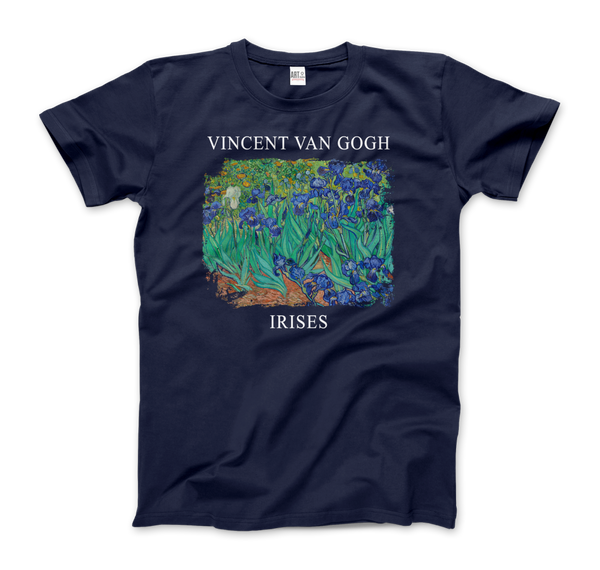 Vincent Van Gogh - Irises 1889 Artwork T-Shirt - Men (Unisex) / Navy / S - T-Shirt