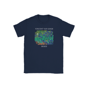 Vincent Van Gogh - Irises 1889 Artwork T-Shirt - Youth / Navy / S - T-Shirt
