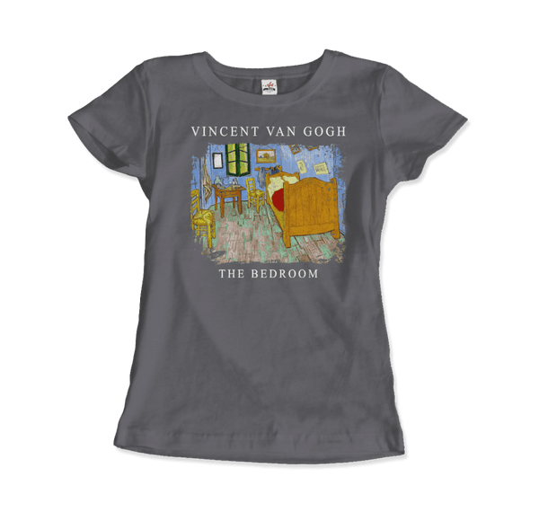Vincent Van Gogh - The Bedroom 1889 Artwork T-Shirt - Women / Charcoal / S - T-Shirt