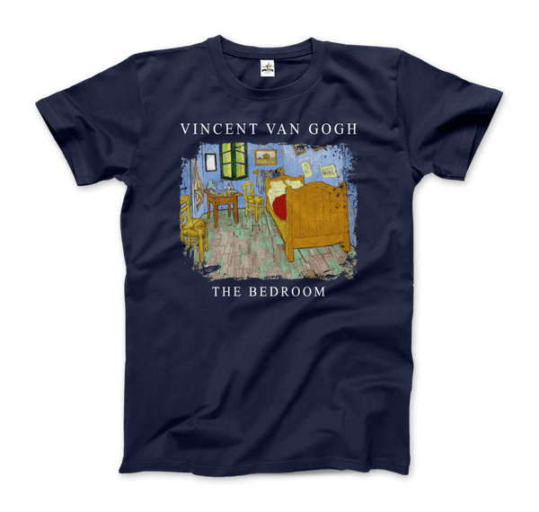 Vincent Van Gogh - The Bedroom 1889 Artwork T-Shirt - Men / Navy / S - T-Shirt