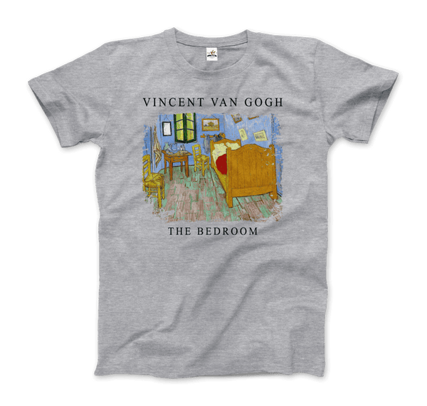 Vincent Van Gogh - The Bedroom 1889 Artwork T-Shirt - Men / Heather Grey / S - T-Shirt