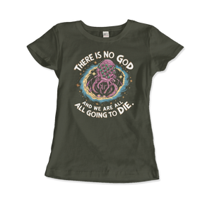 Vintage Lovecraftian Nihilism Monster T-Shirt - Women (Fitted) / Military Green / S - T-Shirt