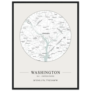 Washington D.C. United States - Minimalist Map Poster - Matte / 18 x 24″ (45 x 60cm) / Black - Poster