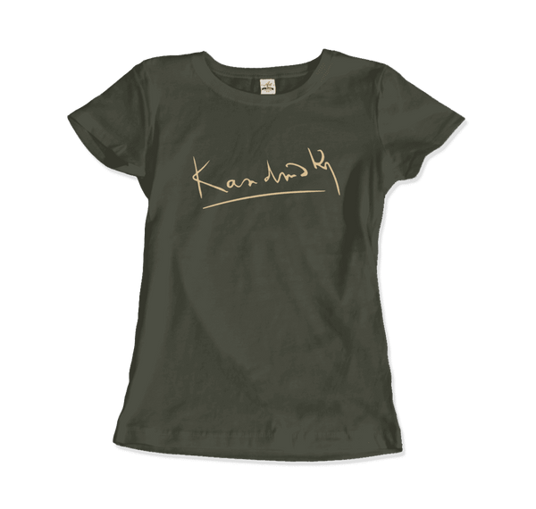 Wassily Kandinsky Signature Art T-Shirt - Women / Military Green / S - T-Shirt