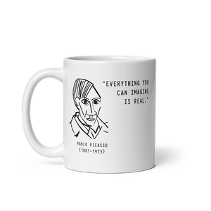 Picasso Self-Portrait Mug – 'Everything You Can Imagine Is Real' - Art-O-Rama Shop