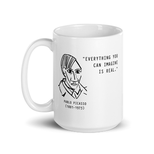 Picasso Self-Portrait Mug – 'Everything You Can Imagine Is Real' - Art-O-Rama Shop