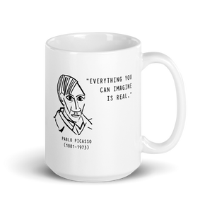 Taza Autorretrato de Picasso: «Todo lo que puedas imaginar es real»
