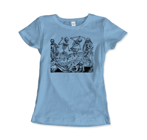 Wolgemut - Dance of Death from ’The Nuremberg Chronicle’ 1493 T-Shirt - Women (Fitted) / Light Blue / S - T-Shirt