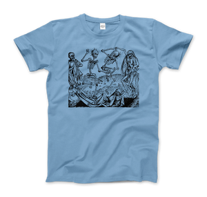 Wolgemut - Dance of Death from ’The Nuremberg Chronicle’ 1493 T-Shirt - Men (Unisex) / Light Blue / S - T-Shirt