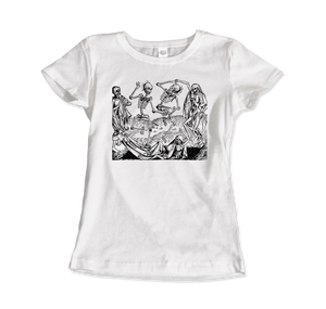 Wolgemut - Dance of Death from ’The Nuremberg Chronicle’ 1493 T-Shirt - Women (Fitted) / White / S - T-Shirt