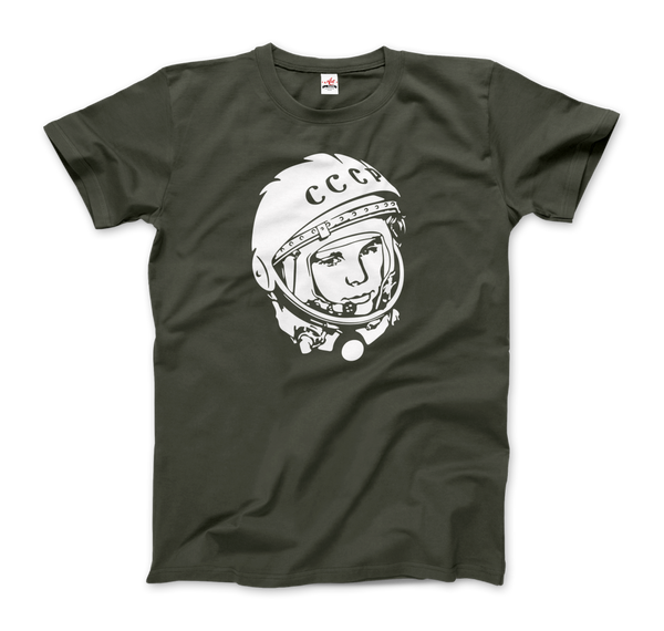 Yuri Gagarin CCCP Design T - Shirt - Men (Unisex) / Military Green / S - T - Shirt