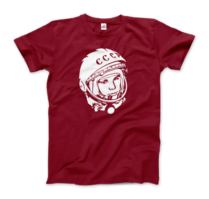 Yuri Gagarin CCCP Design T - Shirt - Men (Unisex) / Dark Red / S - T - Shirt