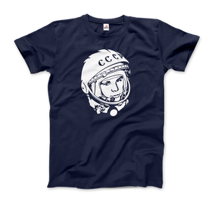 Yuri Gagarin CCCP Design T - Shirt - Men (Unisex) / Navy / S - T - Shirt