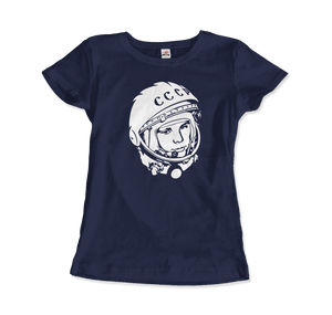 Yuri Gagarin CCCP Design T - Shirt - Women (Fitted) / Navy / S - T - Shirt
