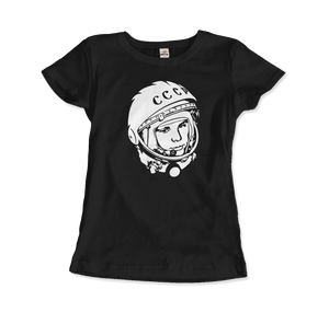 Yuri Gagarin CCCP Design T - Shirt - Women (Fitted) / Black / S - T - Shirt