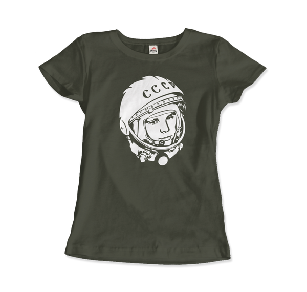 Yuri Gagarin CCCP Design T - Shirt - Women (Fitted) / Military Green / S - T - Shirt
