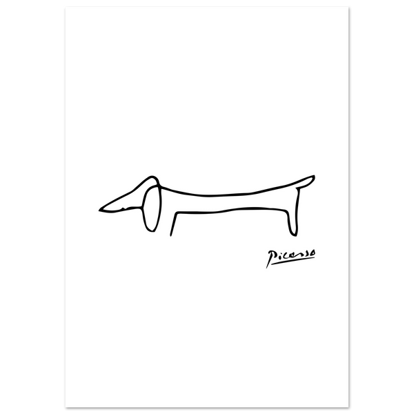 Oeuvre de chien de teckel de Pablo Picasso (morceau) Poster