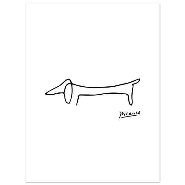 Oeuvre de chien de teckel de Pablo Picasso (morceau) Poster