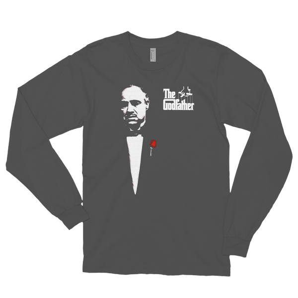 The Godfather 1972 Movie Don Corleone Long Sleeve Shirt - Asphalt / Small by Art-O-Rama