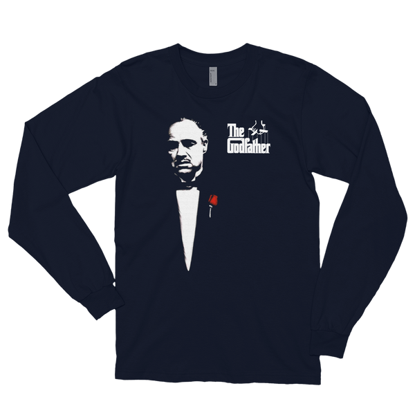 The Godfather 1972 Movie Don Corleone Long Sleeve Shirt - Navy / Small by Art-O-Rama