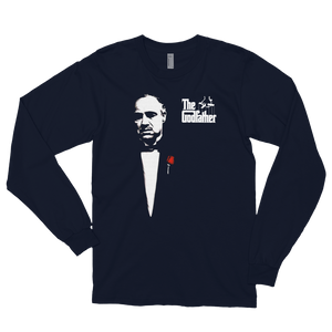 The Godfather 1972 Movie Don Corleone Long Sleeve Shirt - Navy / Small by Art-O-Rama