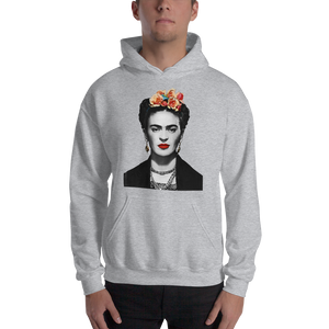 Frida Kahlo With Flowers Poster Artwork Unisex Hoodie - [variant_title] by Art-O-Rama
