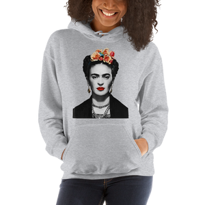 Frida Kahlo With Flowers Poster Artwork Unisex Hoodie - [variant_title] by Art-O-Rama