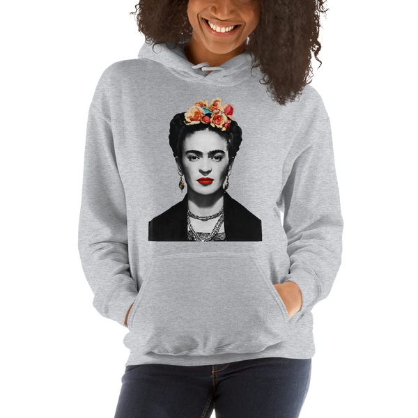 Frida Kahlo With Flowers Poster Artwork Unisex Hoodie - [variant_title] by Art-O-Rama