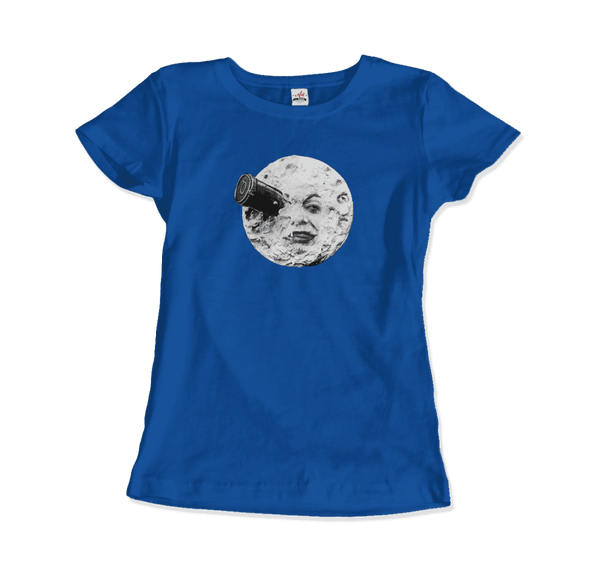 A Trip to the Moon 1902 Movie Artwork T-Shirt - Women / Royal Blue / Small - T-Shirt