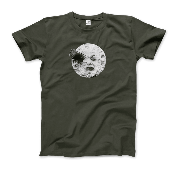 A Trip to the Moon 1902 Movie Artwork T-Shirt - Men / Military Green / Small - T-Shirt