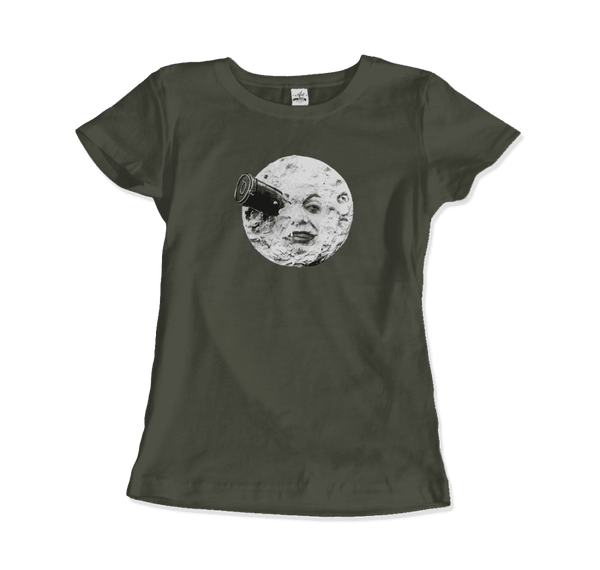 A Trip to the Moon 1902 Movie Artwork T-Shirt - Women / Military Green / Small - T-Shirt