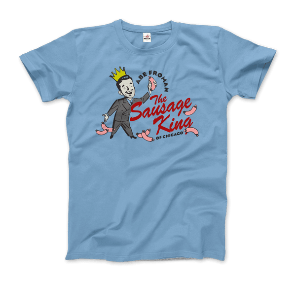 Abe Froman The Sausage King of Chicago from Ferris Bueller's Day Off T-Shirt - Men / Light Blue / Small by Art-O-Rama