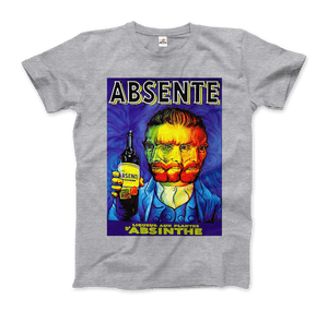 Absente, Vintage Absinthe Liquor Advertisement with Van Gogh T-Shirt - Men / Heather Grey / Small by Art-O-Rama