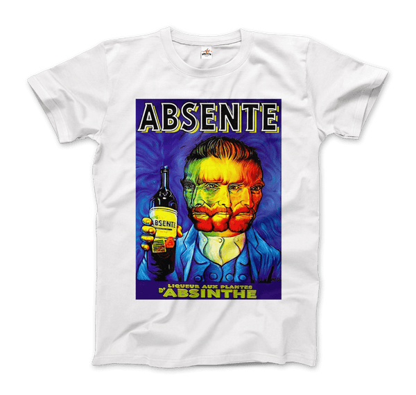 Absente, Vintage Absinthe Liquor Advertisement with Van Gogh T-Shirt - Men / White / Small by Art-O-Rama