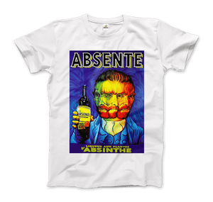Absente, Vintage Absinthe Liquor Advertisement with Van Gogh T-Shirt - Men / White / Small by Art-O-Rama