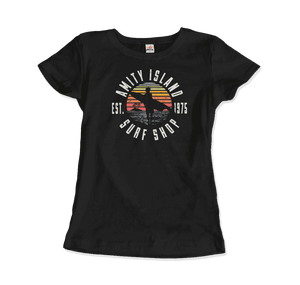 Amity Island Surf Shop Jaws T-Shirt - Women / Black / Small - T-Shirt