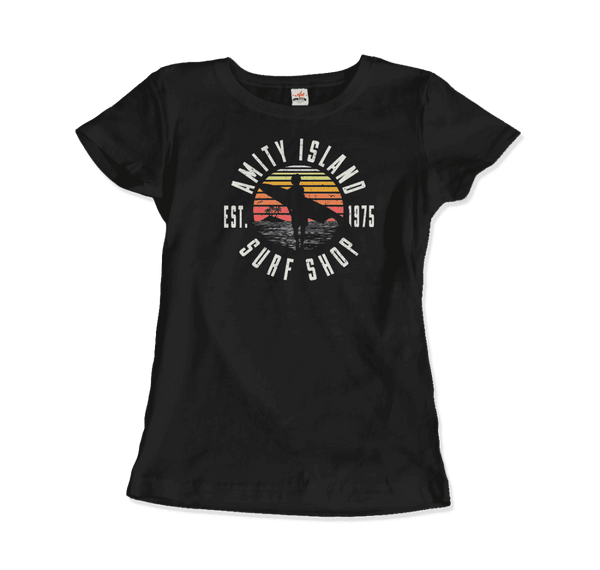 Amity Island Surf Shop Jaws T-Shirt - Women / Black / Small - T-Shirt