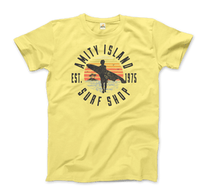 Amity Island Surf Shop Jaws T-Shirt - Men / Spring Yellow / Small - T-Shirt