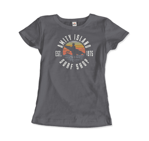 Amity Island Surf Shop Jaws T-Shirt - Women / Charcoal / Small - T-Shirt