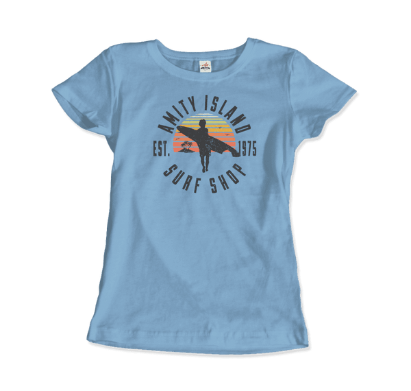Amity Island Surf Shop Jaws T-Shirt - Women / Light Blue / Small - T-Shirt