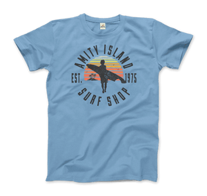 Amity Island Surf Shop Jaws T-Shirt - Men / Light Blue / Small - T-Shirt