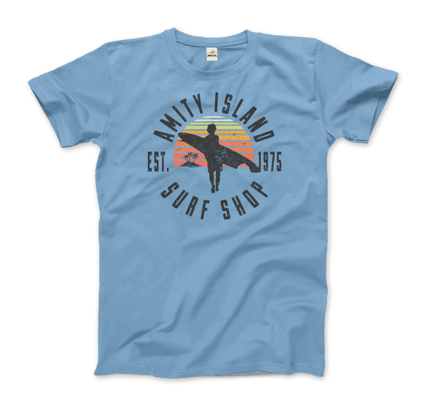 Amity Island Surf Shop Jaws T-Shirt - Men / Light Blue / Small - T-Shirt