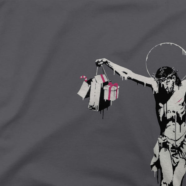 Banksy Christ with Shopping Bags Street Art T-Shirt - T-Shirt