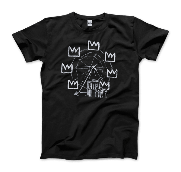 Banksy Ferris Wheel Homage to Basquiat Artwork T-Shirt - Men / Black / Small by Art-O-Rama