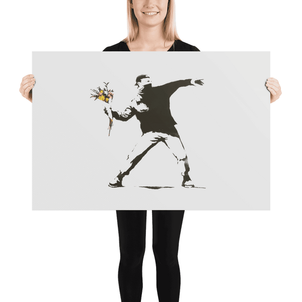 Banksy Flower Thrower Artwork Poster - Poster