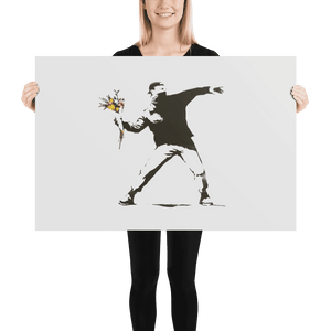 Banksy Flower Thrower Artwork Poster