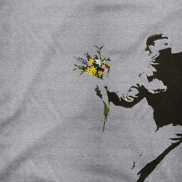 Banksy Flower Thrower Artwork T-Shirt - T-Shirt